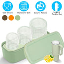 Ice Cube Tray Fit For 20OZ/30OZ/40OZ Stanley Cup Easy Release Silicone Hallow Cylinder Tumbler Ice Cube Mold With Lid And Bin for Iced Juice Whiskey C