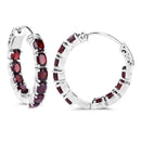 4.00 Carat Genuine Garnet .925 Sterling Silver Earrings