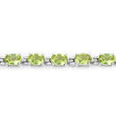 8.61 Carat Genuine Peridot .925 Sterling Silver Bracelet