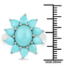5.20 Carat Genuine Turquoise .925 Sterling Silver Ring