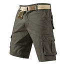 Men's Washed Cotton Multi Pocket Casual Cargo Knee Length Shorts