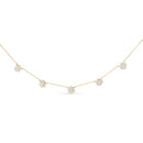 14K Yellow Gold 2.00 Cttw Diamond Cluster 18" Station Necklace (I-J Color, I1-I2 Clarity)