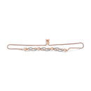 14K Rose Gold Plated .925 Sterling Silver Diamond Accent Layered Infinity Link and Heart Adjustable 4â€-10†Adjustable Bolo Bracelet (I-J Color, I3 Clarity)