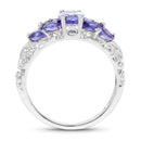 1.63 Carat Genuine Tanzanite .925 Sterling Silver Ring