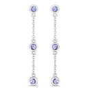 0.60 Carat Genuine Tanzanite .925 Sterling Silver Earrings