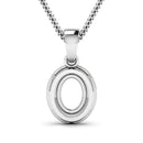 0.18 Carat Genuine White Diamond 14K White Gold Semi Mount Pendant - holds 8x6mm Oval Gemstone