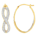 10K Yellow and White Gold 1/4 cttw Diamond Double Infinity Hoop Earrings (I-J Clarity, I1-I2 Color)
