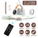 Rechargeable Tent Ceiling Fan with LED Light & Remote