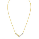 14K Yellow and White Gold 1/4 Cttw Princess Cut Diamond Channel-Set “V†Shape 18" Pendant Necklace (H-I Color, SI2-I1 Clarity)