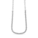 IGI Certified 14K White Gold 8.0 Cttw Pave Set Round-Cut Diamond Cluster Graduating Riviera Statement Necklace (H-I Color, I1 Clarity)