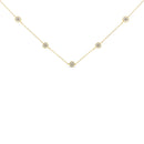 Yellow Color Plated Sterling Silver Diamond Station Necklace (1/2 cttw, K-L Color, I2-I3 Clarity)