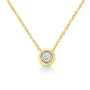 10K Yellow Gold Plated .925 Sterling Silver 1/10 Cttw Miracle Set Round Diamond Square Box Shape 18" Pendant Necklace (K-L Color, I2-I3 Clarity)