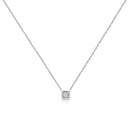 10K White Gold 1/10 Cttw Miracle Set Round-Cut Diamond Square Shape 18" Pendant Necklace (H-I Color, SI2-I1 Clarity)