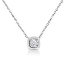 10K White Gold 1/10 Cttw Miracle Set Round-Cut Diamond Square Shape 18" Pendant Necklace (H-I Color, SI2-I1 Clarity)
