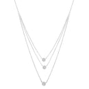 .925 Sterling Silver 1/2 Cttw Round Diamond Medallion Multi-Strand Tri Pendant 18" Necklace (H-I Color, I2-I3 Clarity)