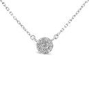 .925 Sterling Silver 1/2 Cttw Round Diamond Medallion Multi-Strand Tri Pendant 18" Necklace (H-I Color, I2-I3 Clarity)