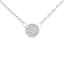 10K White Gold 1/4 Cttw Diamond Flower Pendant Necklace (I-J Color, I2-I3 Clarity) - Adjustable 16-18" chain