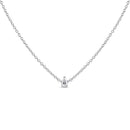 14K White Gold 1/10 Cttw Pear Shape Lab Grown Diamond Solitaire Pendant Necklace (F-G Color, VS2-SI1 Clarity)