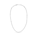 14K White Gold Bezel Set 1.00 Cttw Diamond 11 Station Necklace