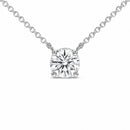 14K White Gold 1.00 Cttw Lab Grown Diamond Solitaire Pendant