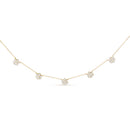 14K Yellow Gold 2.00 Cttw Diamond Cluster 18" Station Necklace (I-J Color, I1-I2 Clarity)