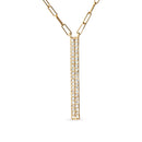 14K Yellow Gold 3/8 Cttw Two-Strand Marquise and Bar Charm Paper Clip Link Pendant Necklace (I-J Color, I1-I2 Clarity) -18" and 20" Inch Lengths
