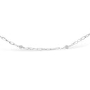 14K White Gold 1/2 Cttw Diamond Bezel Station Paperclip Chain Necklace (H-I Color, SI1-SI2 Clarity) - 18"