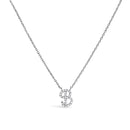 10K White Gold Diamond Accent "A" Initial Script Style Pendant Necklace