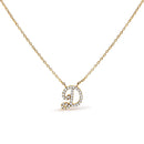 10K White Gold Diamond Accent "A" Initial Script Style Pendant Necklace