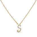 10K White Gold Diamond Accent "A" Initial Script Style Pendant Necklace
