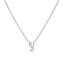 10K White Gold Diamond Accent "A" Initial Script Style Pendant Necklace