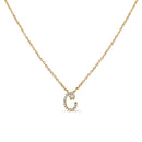 10K White Gold Diamond Accent "A" Initial Script Style Pendant Necklace