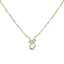 10K White Gold Diamond Accent "A" Initial Script Style Pendant Necklace