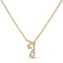 10K White Gold Diamond Accent "A" Initial Script Style Pendant Necklace