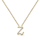 10K White Gold Diamond Accent "A" Initial Script Style Pendant Necklace