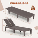 Outdoor PP Chaise Lounge Chairs Set of 2 with 4-Position Adjustable Backrests