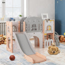 All-in-1 Toddler Slide Playset Playground with Tunnel and Ladder and Basketball