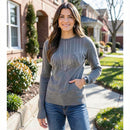 INC International Concepts Embellished Fringe Sweater, Gray, Size XL
