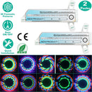 2Pcs 32LEDs Patterns Cycling Lights Rainbow Wheel Tire Flash Lamp Bicycle Colorful LED Wheel Spoke Signal Light w/ 30 Patterns