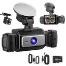 4-Channel Car Dash Cam | 1080P Front, Side/Rear Views, Night Vision & Parking Monitor