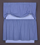 Logan Gingham Check Print Tie-Up Valance Window Curtain, 60x24 Blue