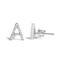10K White Gold 1/10 Cttw Diamond Initial “A†Stud Earring