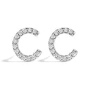 10K White Gold 1/10 Cttw Diamond Initial “A†Stud Earring