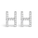 10K White Gold 1/10 Cttw Diamond Initial “A†Stud Earring