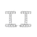 10K White Gold 1/10 Cttw Diamond Initial “A†Stud Earring