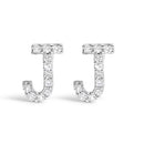 10K White Gold 1/10 Cttw Diamond Initial “A†Stud Earring