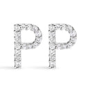 10K White Gold 1/10 Cttw Diamond Initial “A†Stud Earring
