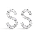 10K White Gold 1/10 Cttw Diamond Initial “A†Stud Earring