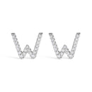 10K White Gold 1/10 Cttw Diamond Initial “A†Stud Earring