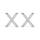 10K White Gold 1/10 Cttw Diamond Initial “A†Stud Earring